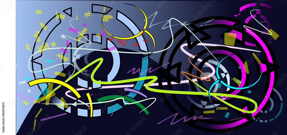 Fototapeta premium abstract brush stroke style paint black and dark background.
