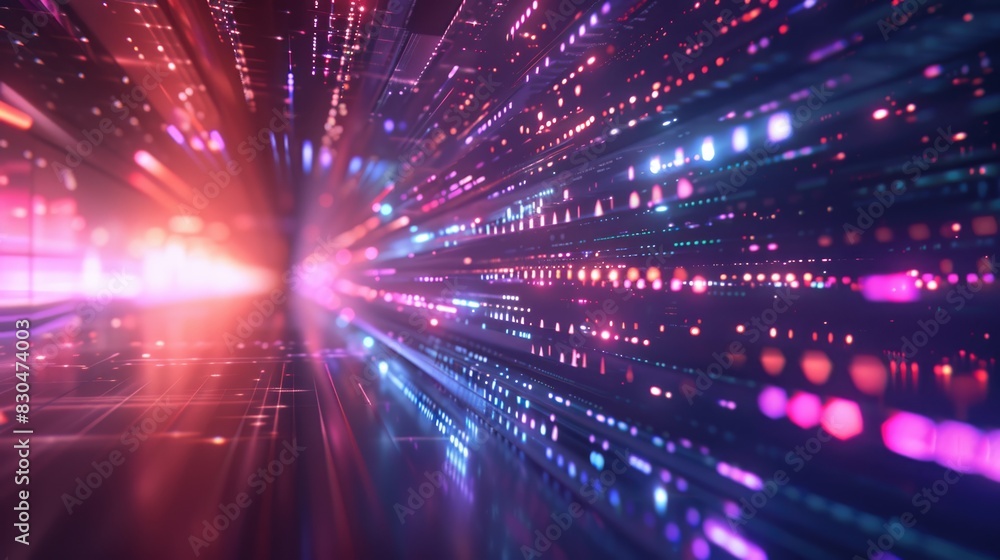 Obraz premium Future technology line background and light effect, cyberpunk style background material with a sense of technology