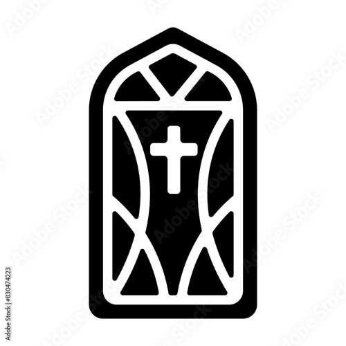 A handy solid icon of chapel glass