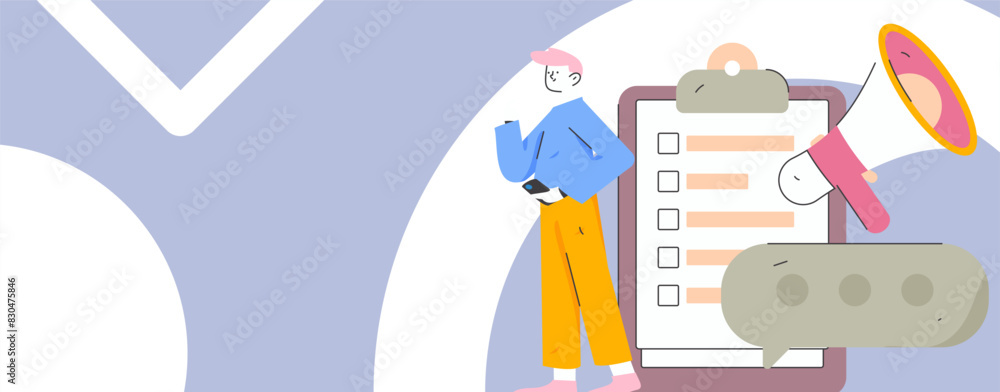 Notification announcement vector creative flat hand drawn illustration
Notification announcement vector creative flat hand drawn illustration