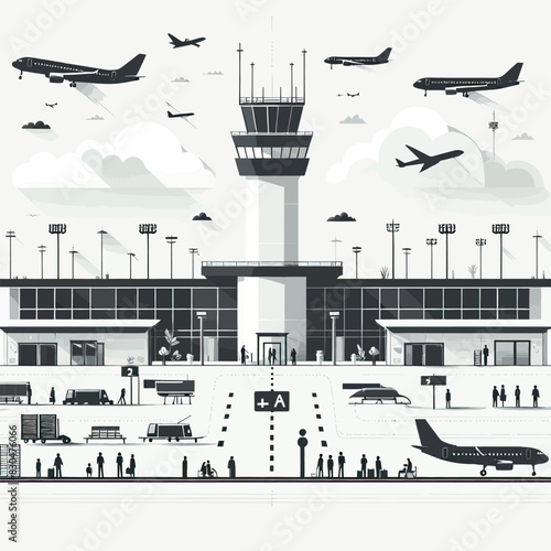 Airport vector in white background 
