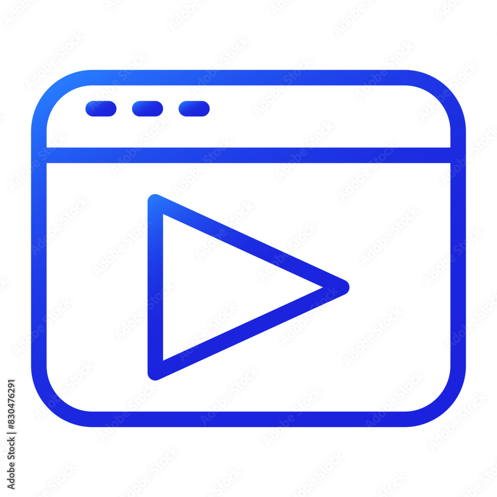 video playback media gradient blue icon style