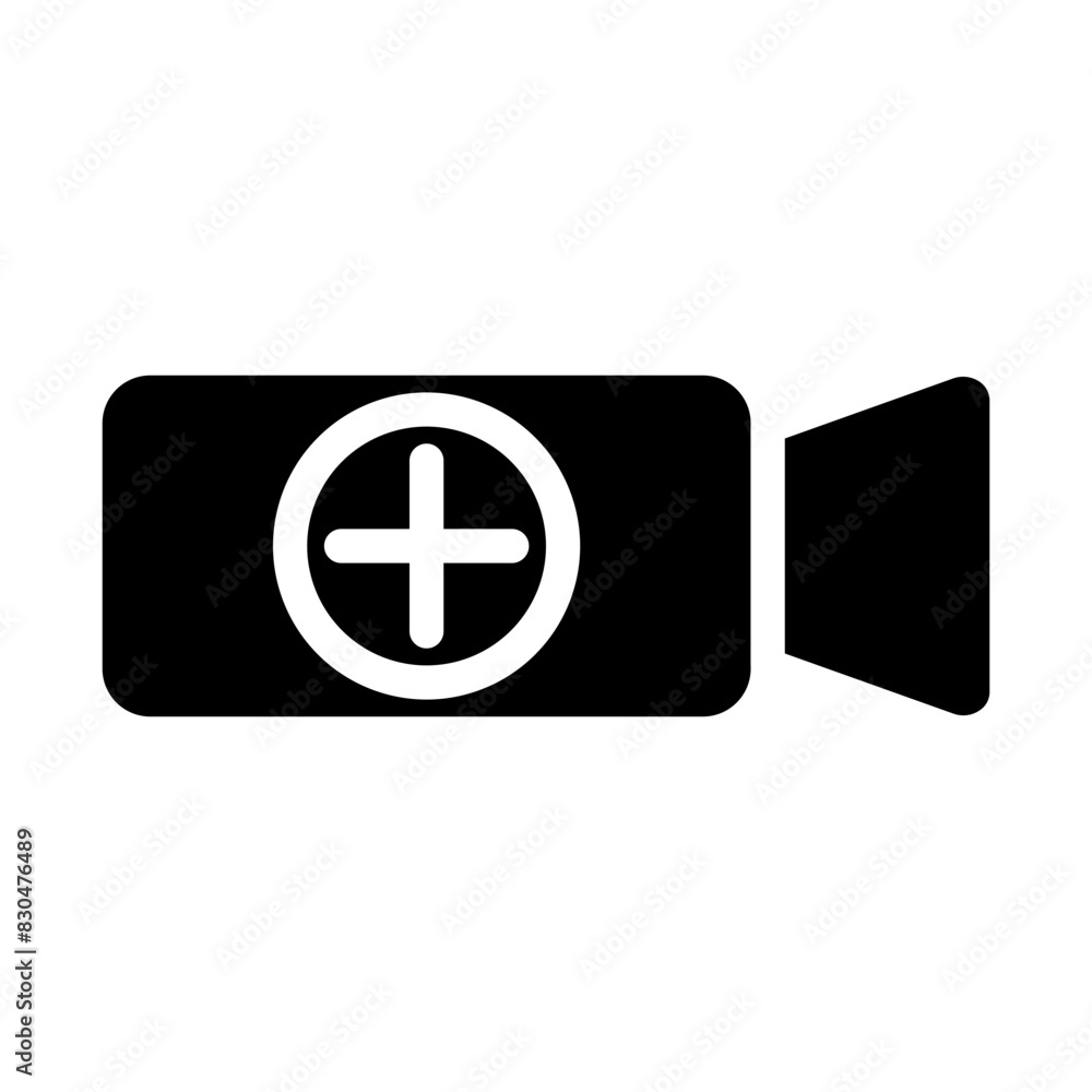 Fototapeta premium add videos solid icon style