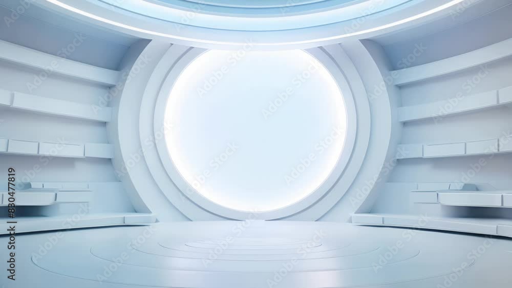 podium Futuristic showcase with platform for product displaying. Empty modern stage display. Seamless looping motion design. Video animation Ultra HD 4K 3840x2160
podium Futuristic showcase with platform for product displaying. Empty modern stage display. Seamless looping motion design. Video animation Ultra HD 4K 3840x2160