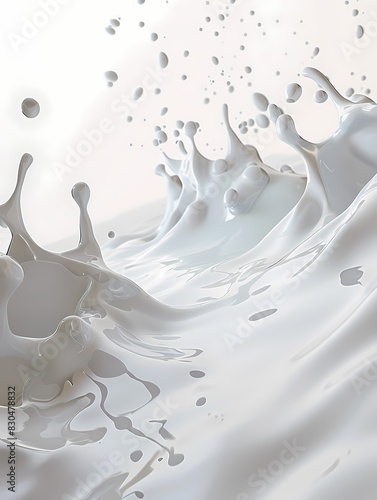 Mock up product presentation, professional commercial photography of splash of milk or lotion background closed up shot 