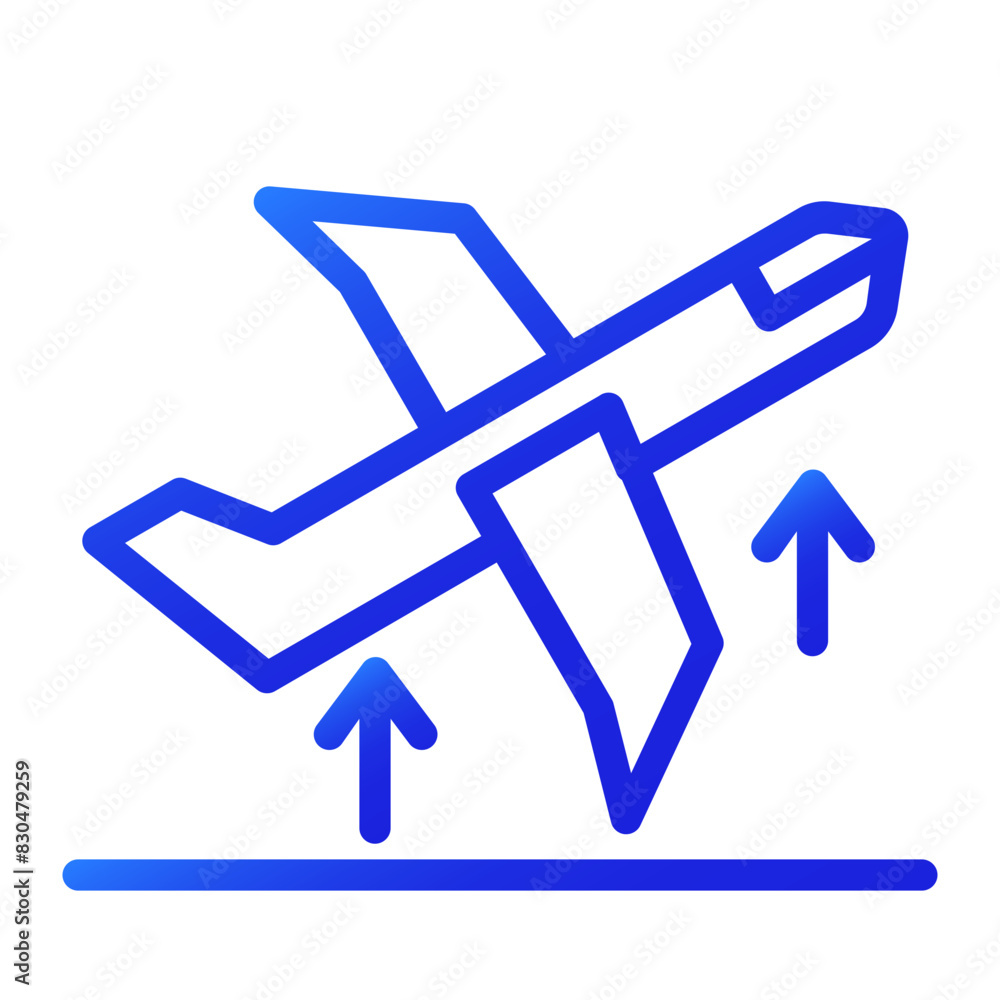 airplane taking off gradient icon airplane taking off gradient icon