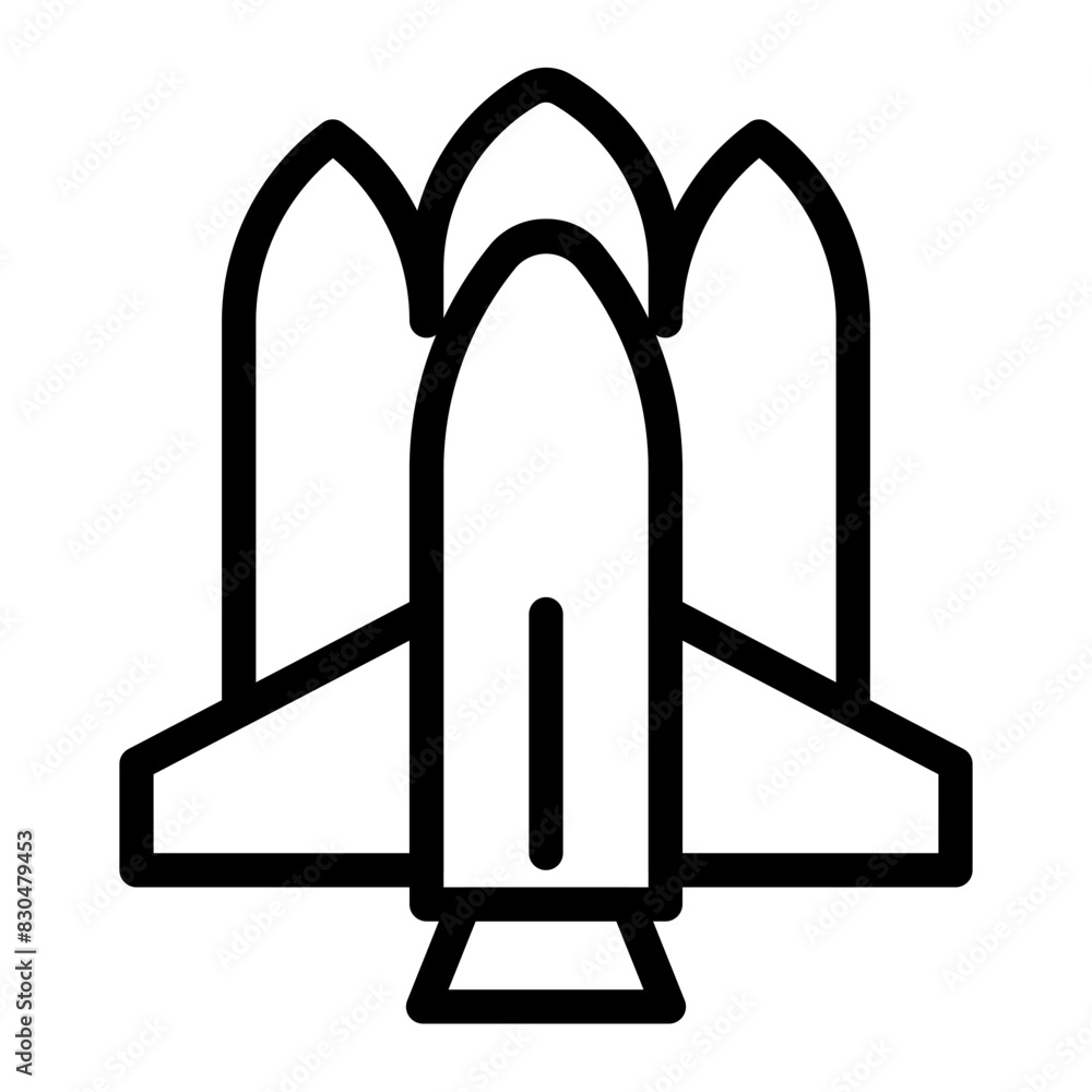 rocket line icon style rocket line icon style