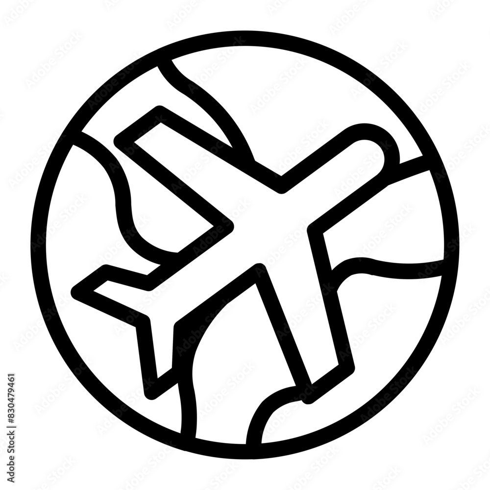 world airplane day line icon style world airplane day line icon style