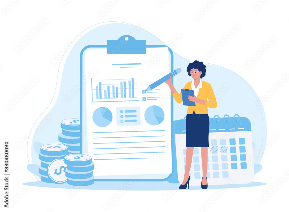 Accounting processes financial analysts concept flat illustration Accounting processes financial analysts concept flat illustration