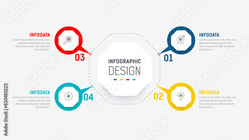 Four Step Infographic element design Vector template for presentation. process diagram and presentations step, workflow layout, banner, flow chart, info graphic vector illustration.
