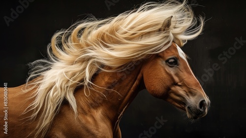 Portrait of a Moving Haflinger Horse