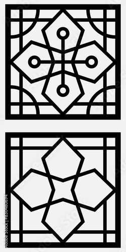 Geometric and simple pattern for background, decoration, panel, for cnc cutting
