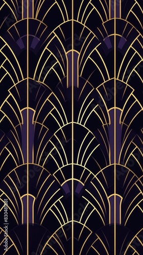 Art deco seamless wallpaper pattern gate.