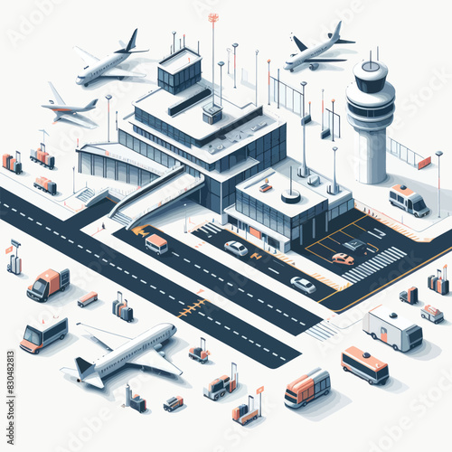 Airport vector in white background 