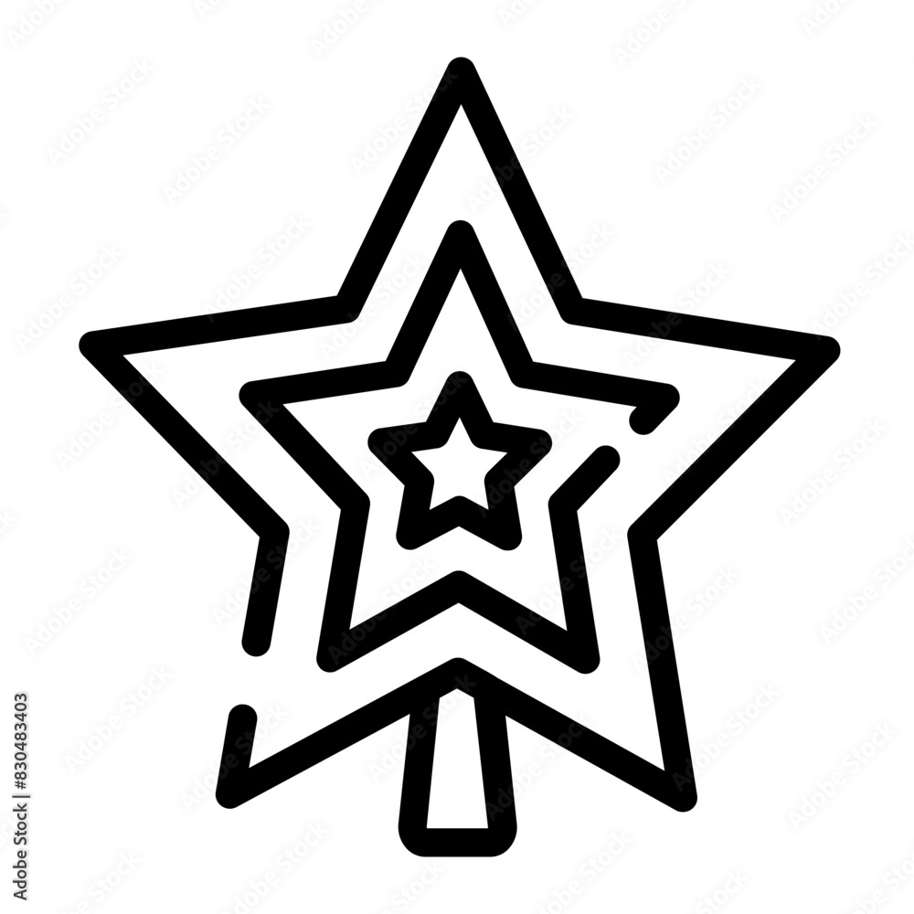 stars on the Christmas tree cut line style icon stars on the Christmas tree cut line style icon