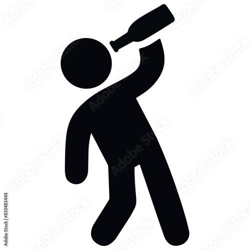 Man get drunk icon vector illustration