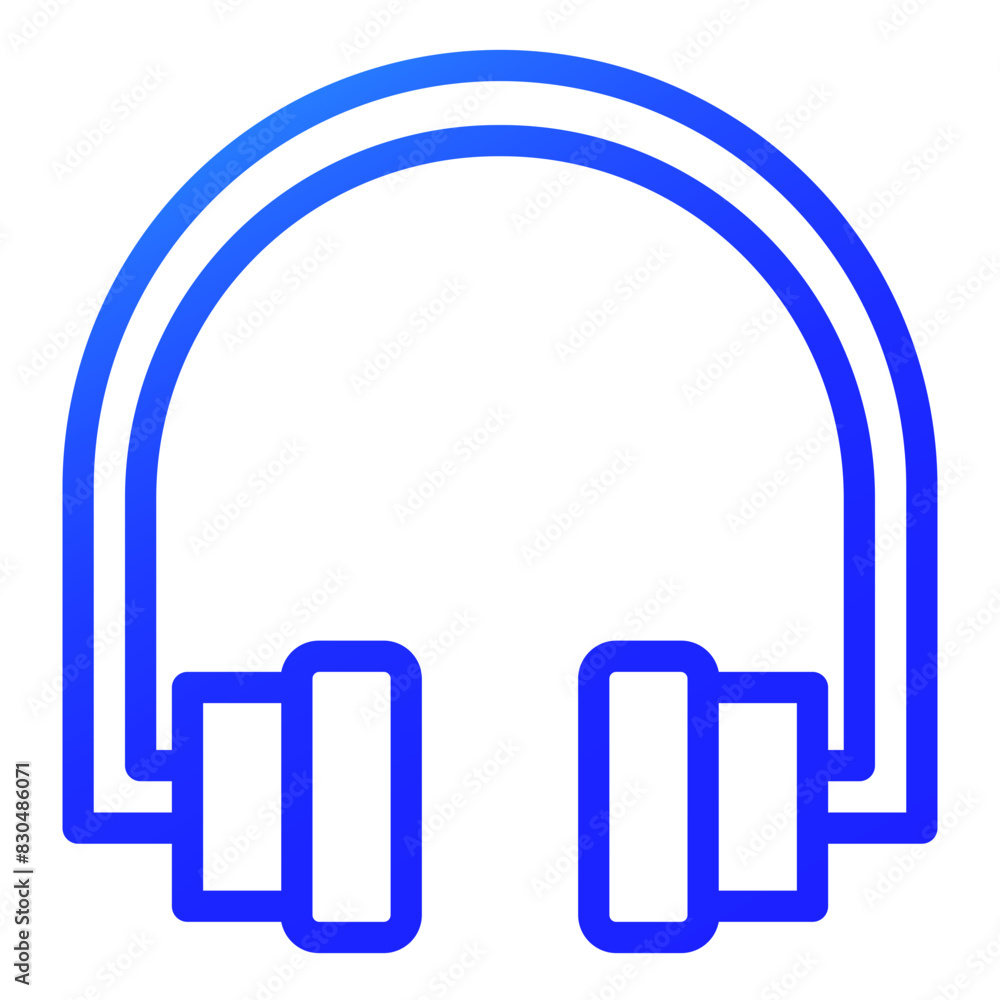 headphone blue gradient icon headphone blue gradient icon