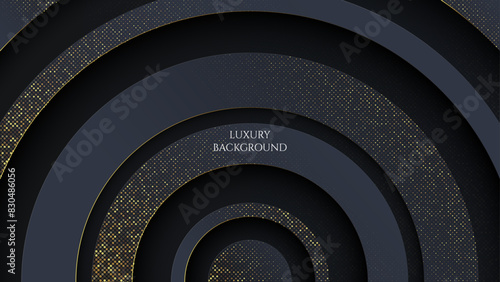 Modern luxury background carbon 3d VIP vector overlap layer on dark and shadow black space with abstract style for design