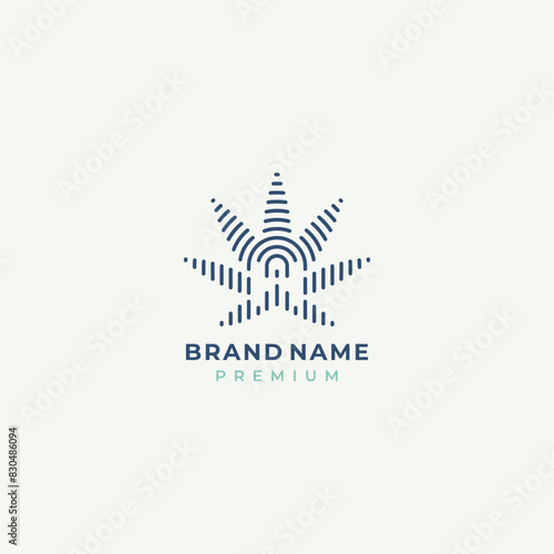 hemp cannabis line art logo vector for medical recreation business brand