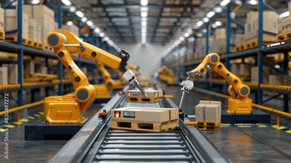 Robotic arms pick and pack items from conveyor belts, streamlining ...
