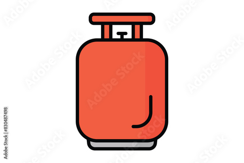 Gas icon. gas cylinders. icon related to utilities. colored outline icon style. utilities elements vector illustration