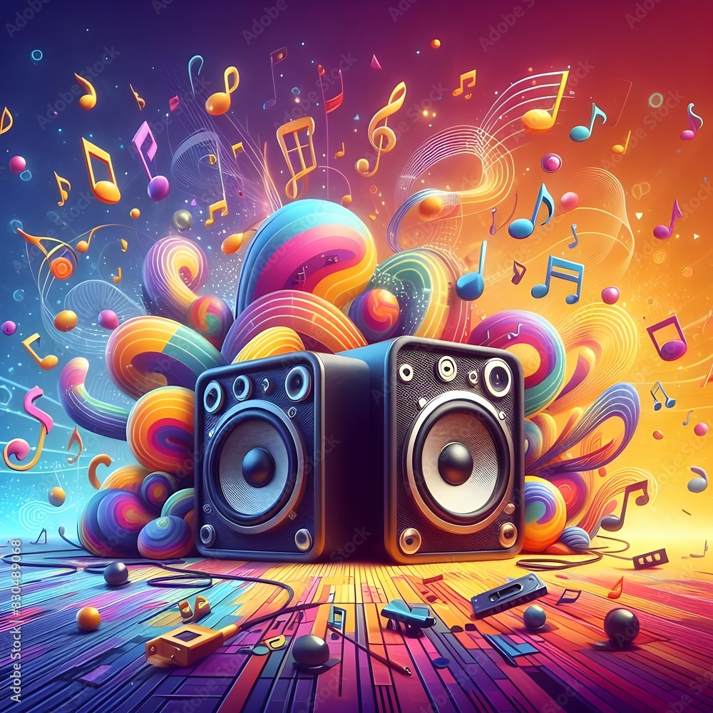 Music instrument with speakers Music instrument with speakers