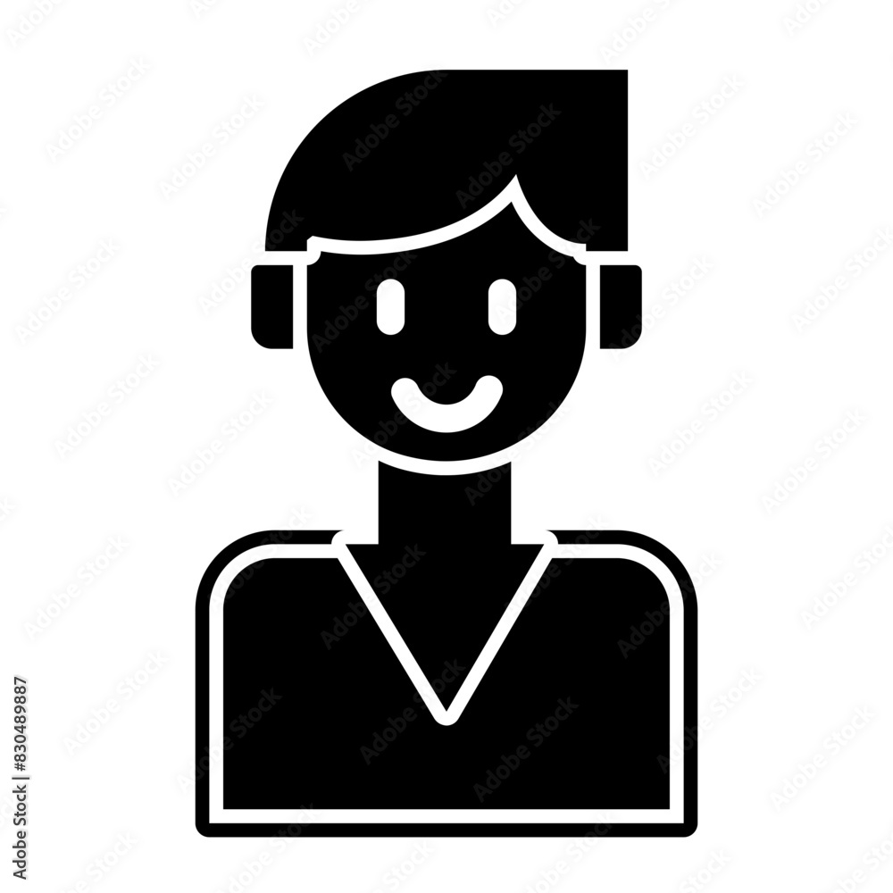 happy man glyph icon style happy man glyph icon style