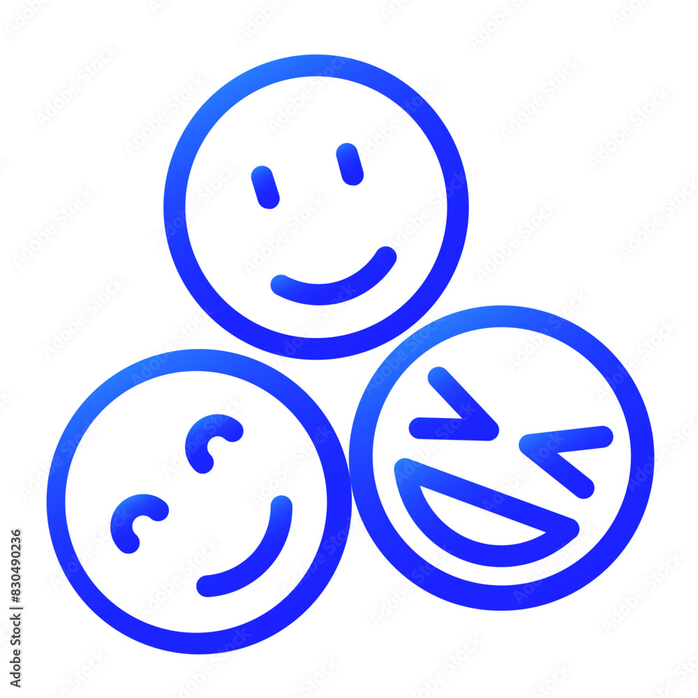 happy group gradient blue style icon happy group gradient blue style icon
