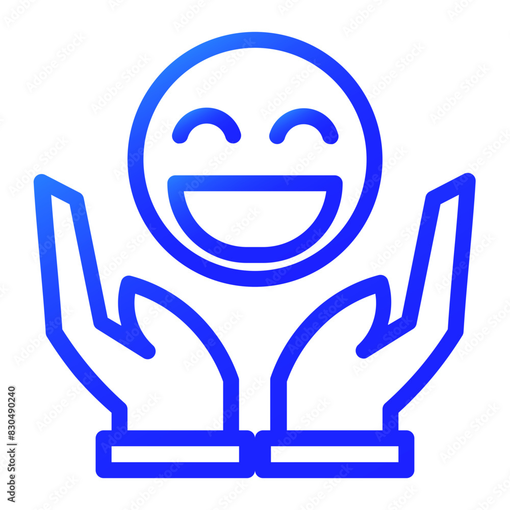 Fototapeta premium care about happiness gradient blue style icon