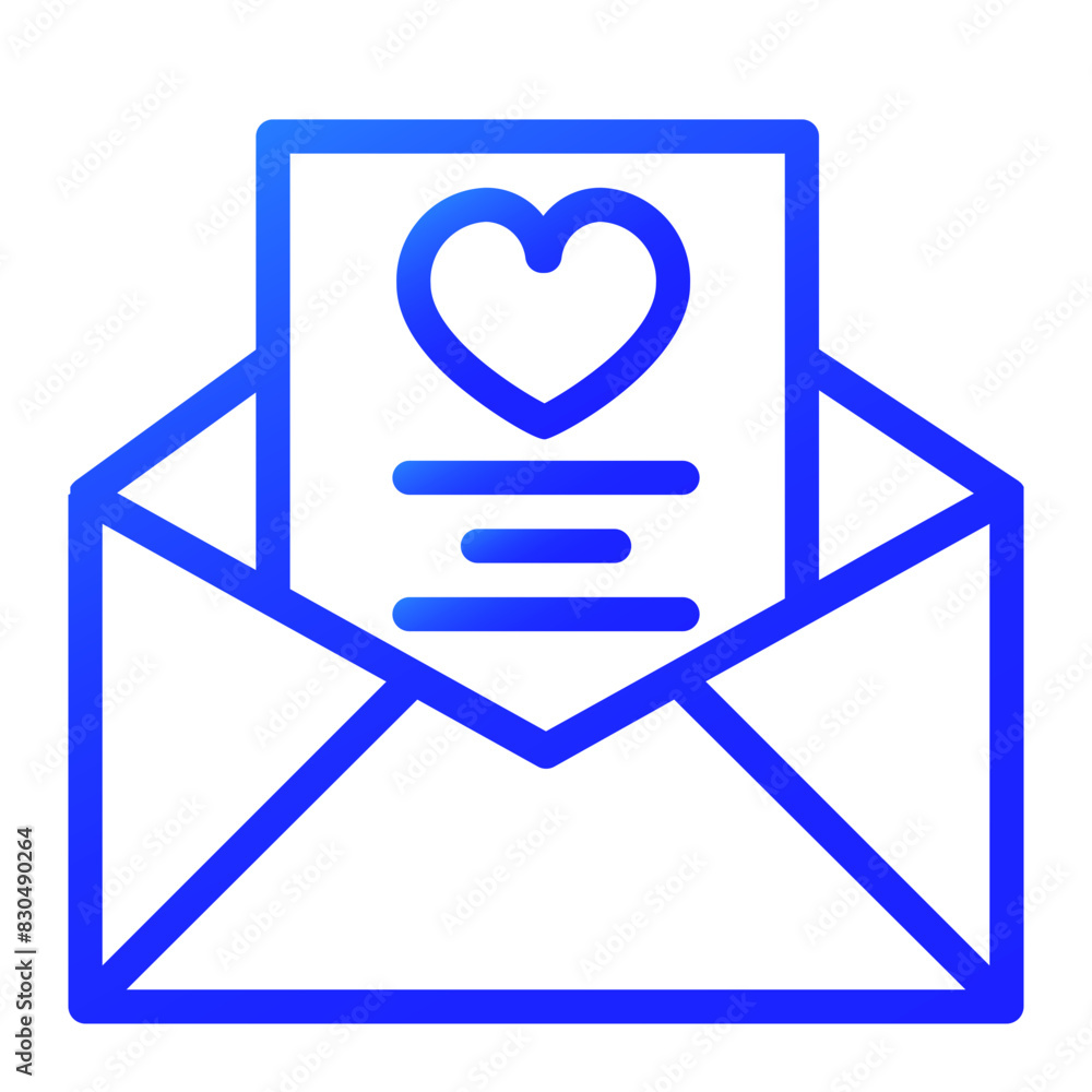 love letter gradient blue style icon love letter gradient blue style icon