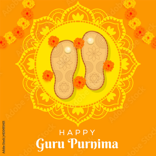 illustration for celebrate guru purnima in flat design style