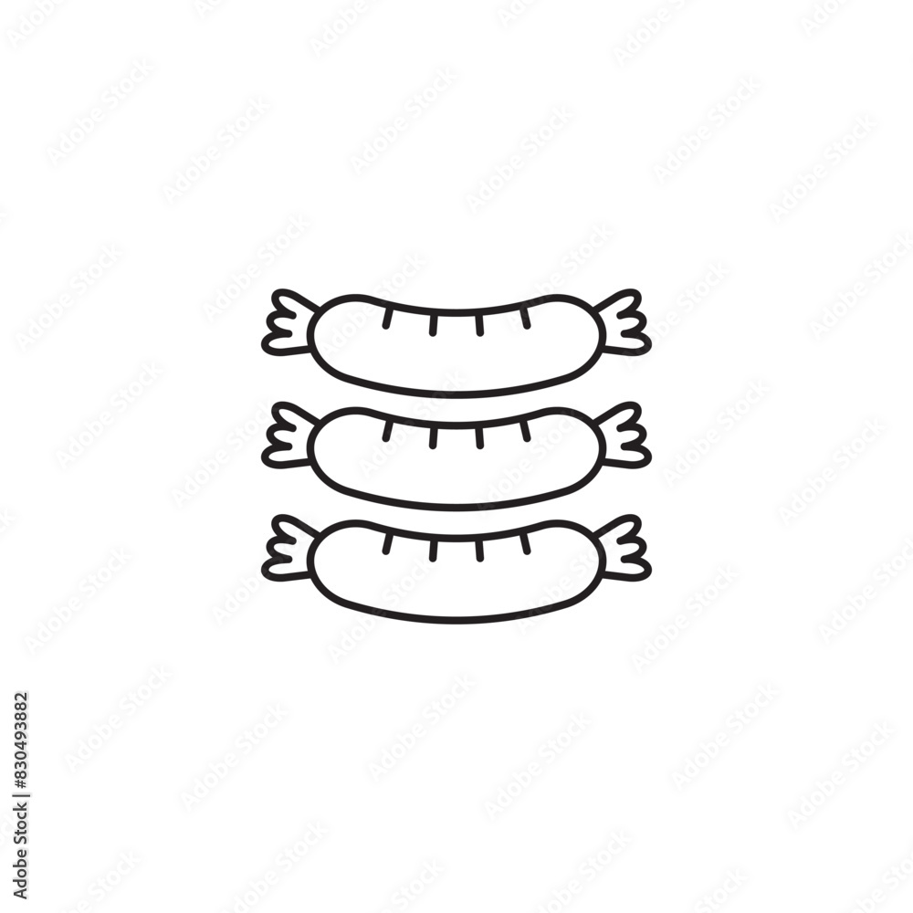 Sausage icon design with white background stock illustration Sausage icon design with white background stock illustration