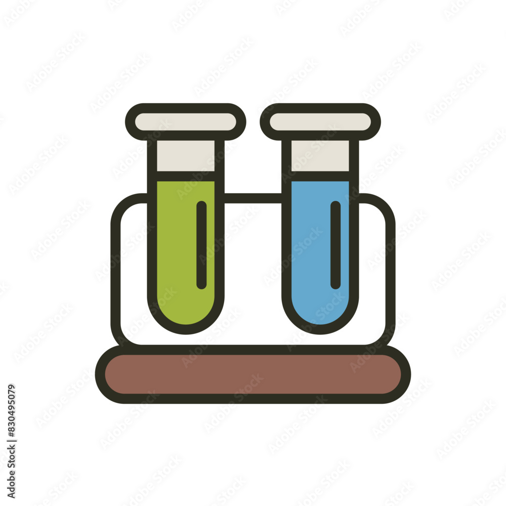 Test tubes rack icon. Laboratory chemical equipment vector illustration Test tubes rack icon. Laboratory chemical equipment vector illustration