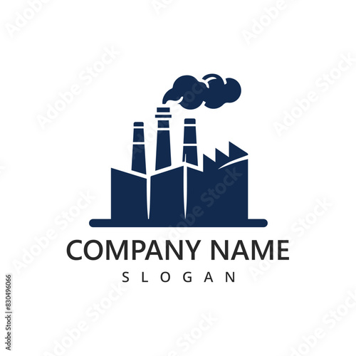 Factory vector logo design template. industrial building or Manufactory badge