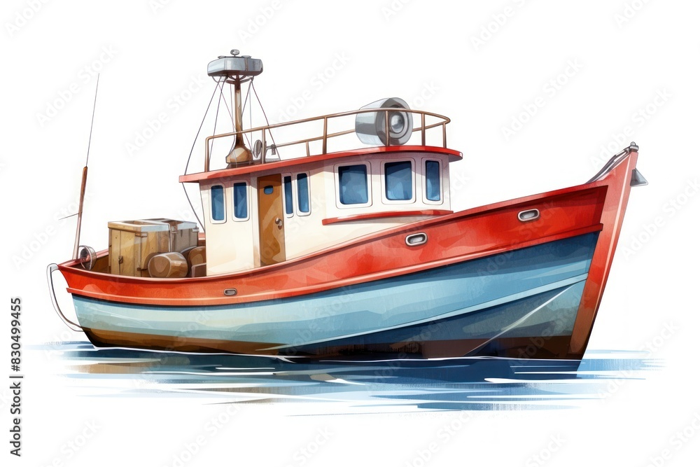 Fototapeta premium Fishing boat watercraft sailboat.