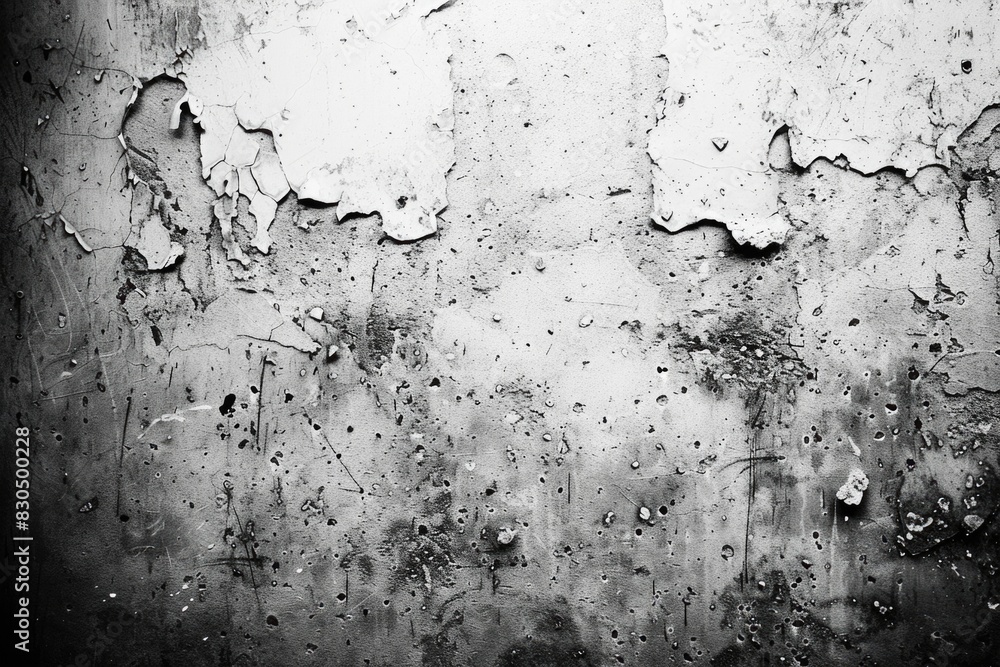 Fototapeta premium Dirty Wall Background. Retro Style Black and White Wallpaper