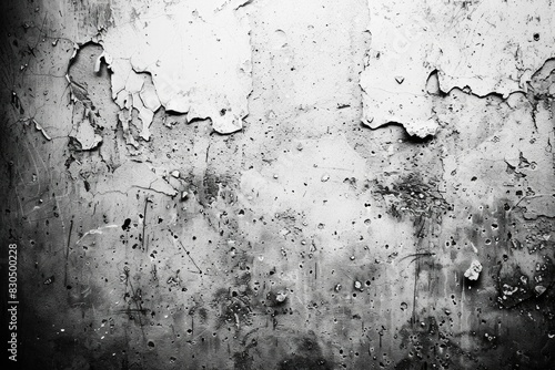 Dirty Wall Background. Retro Style Black and White Wallpaper photo