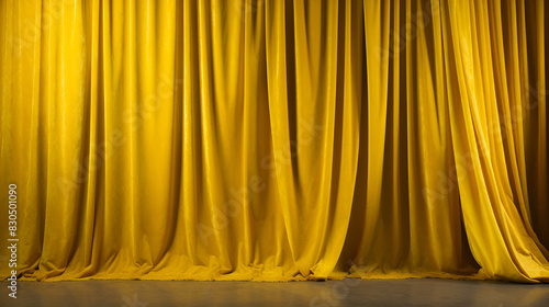 Yellow Stage Curtain Drapes Isolated Backdrop
