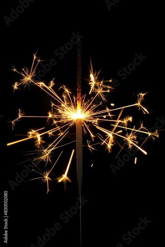 Sparkler isolated on black background