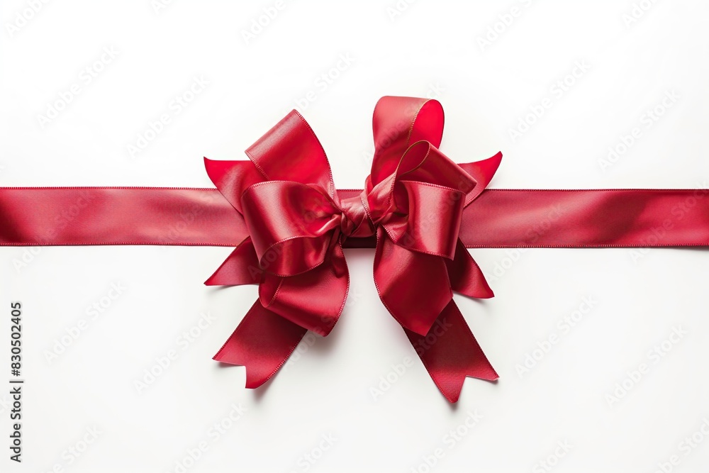 Red ribbon bow isolated on white background Red ribbon bow isolated on white background