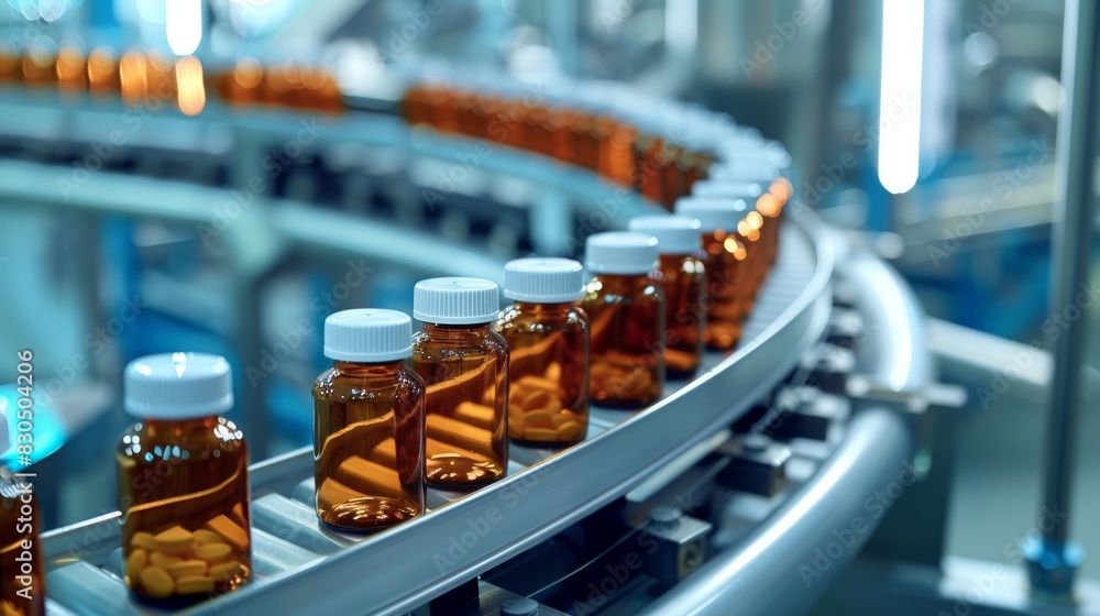 Pharmaceutical Factory's Conveyor Line of Medical Bottles --ar 16:9 Job ID: acab7e82-79e1-4e08-957f-8cc5e402d6d0 Pharmaceutical Factory's Conveyor Line of Medical Bottles --ar 16:9 Job ID: acab7e82-79e1-4e08-957f-8cc5e402d6d0