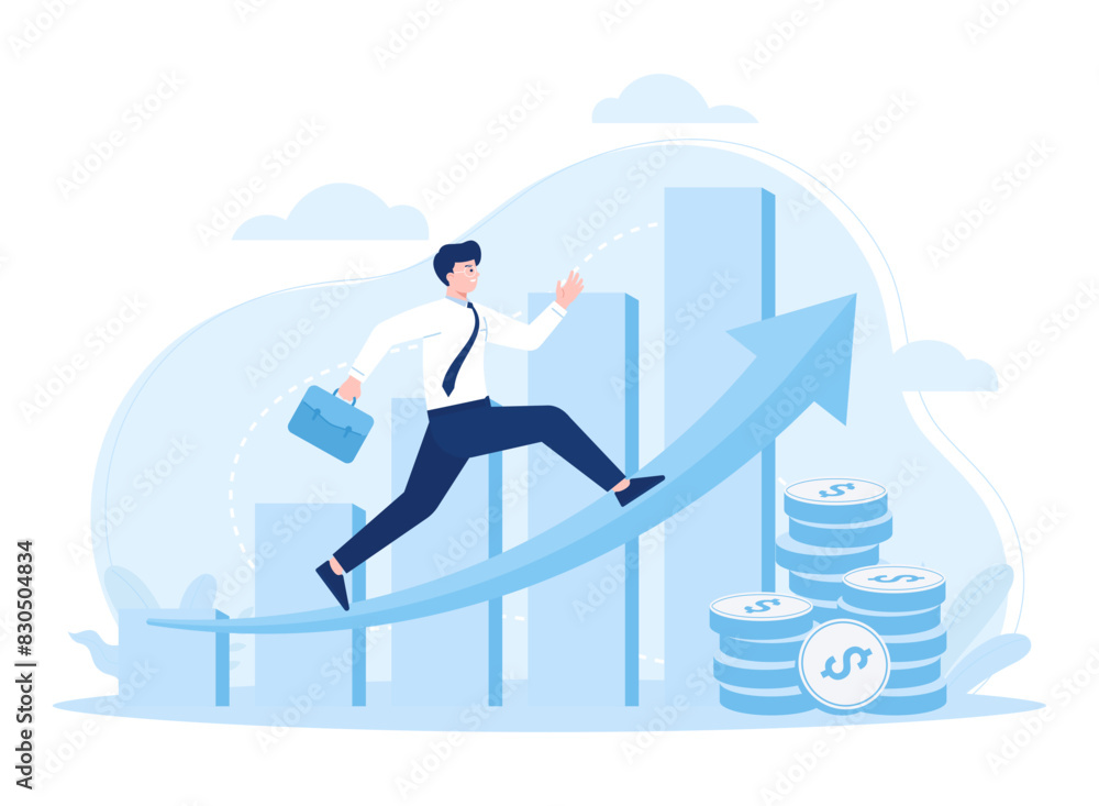 Financial leader concept flat illustration Financial leader concept flat illustration