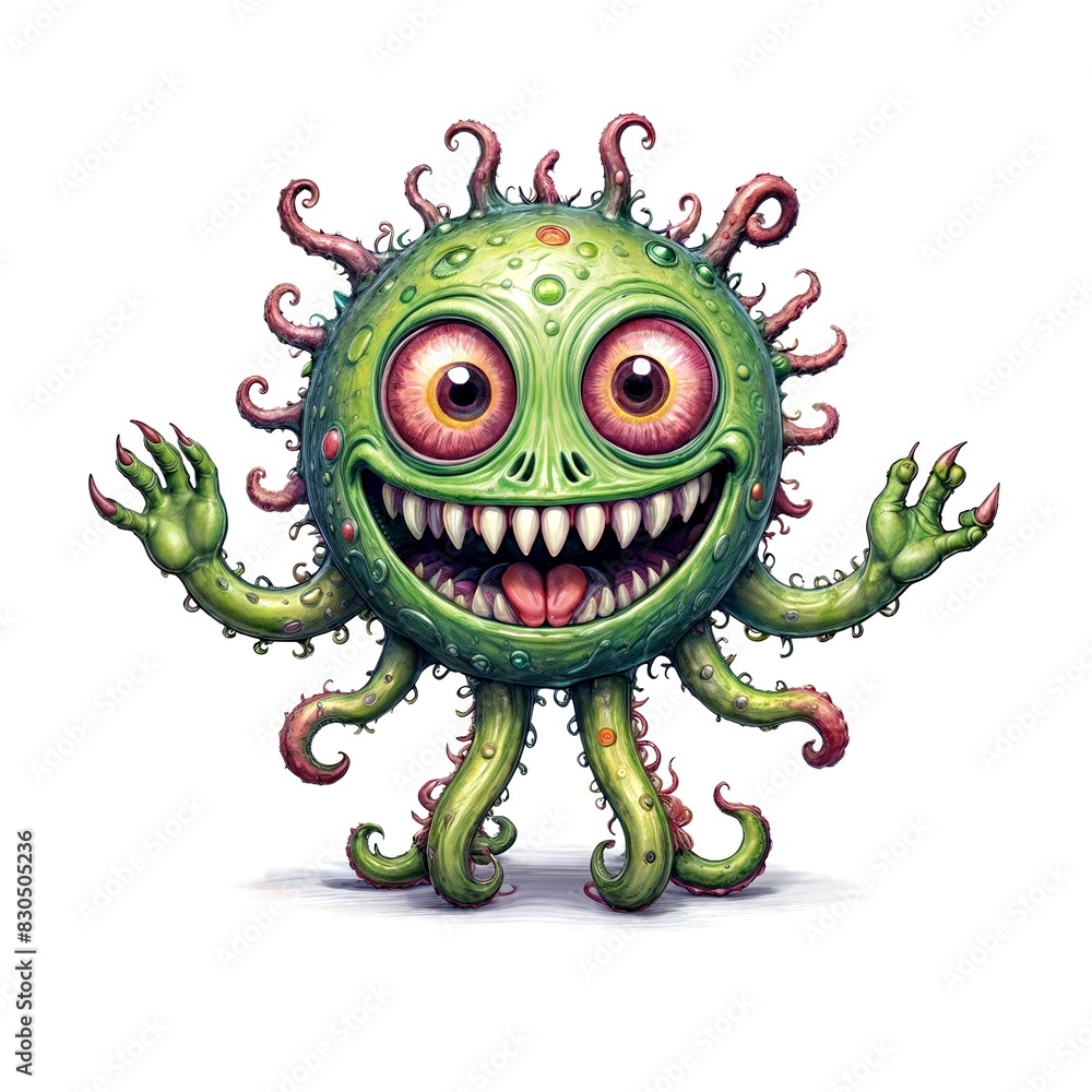 Friendly Virus Cartoon Character Friendly Virus Cartoon Character