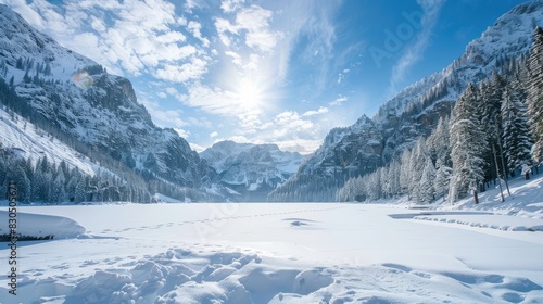 Wallpaper Mural Scenic Snow Covered Mountains and Stunning Nature Torontodigital.ca