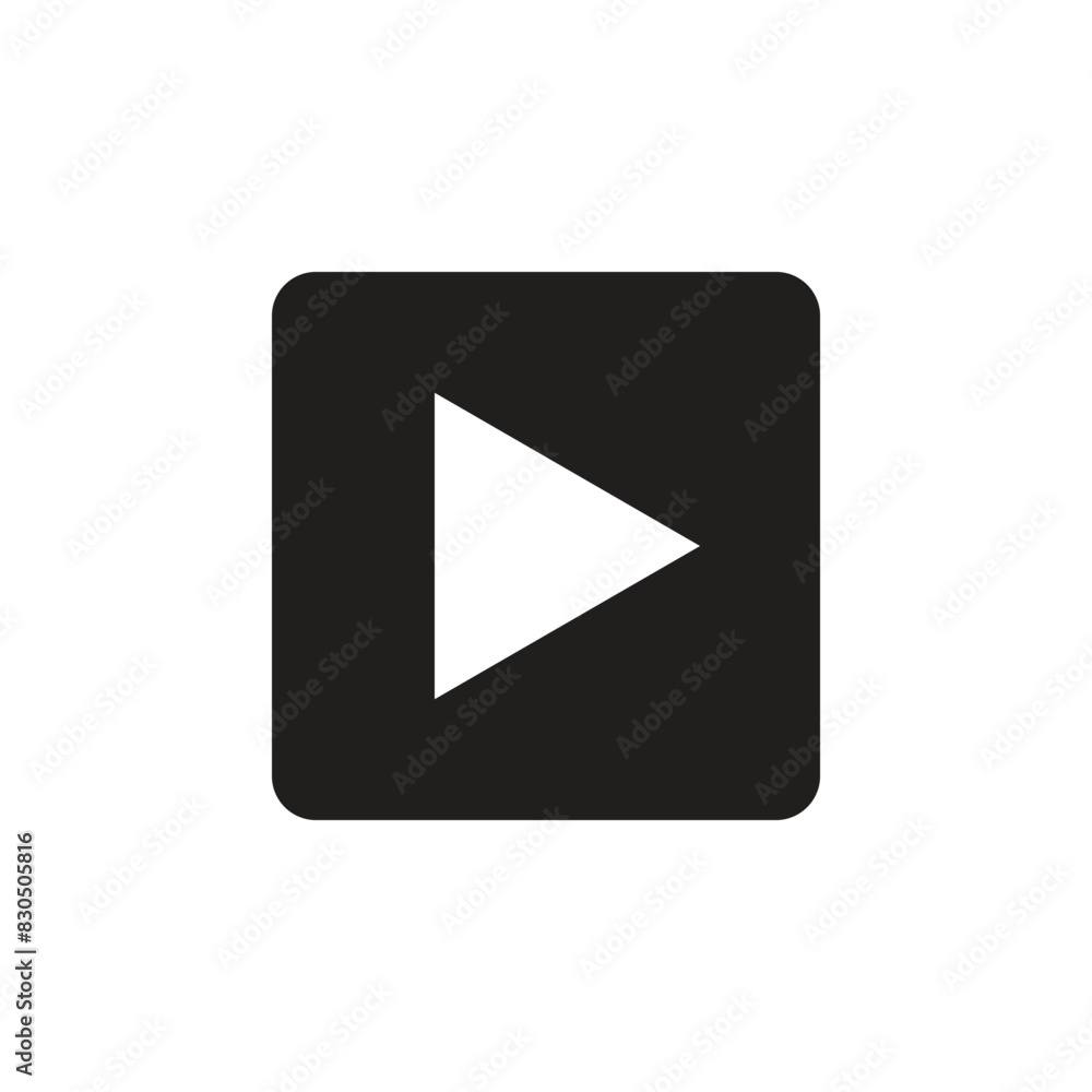 square play icon symbol vector square play icon symbol vector