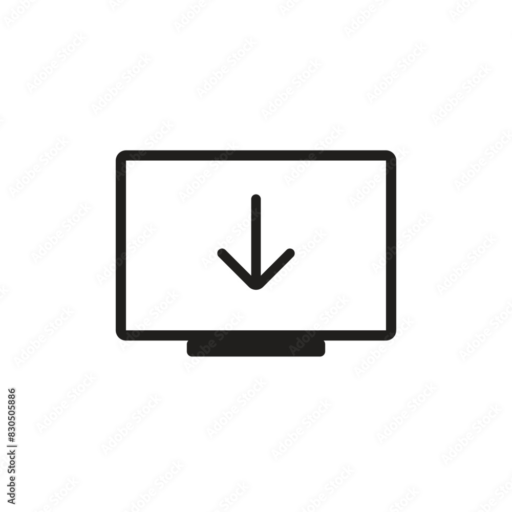 computer download icon symbol vector computer download icon symbol vector