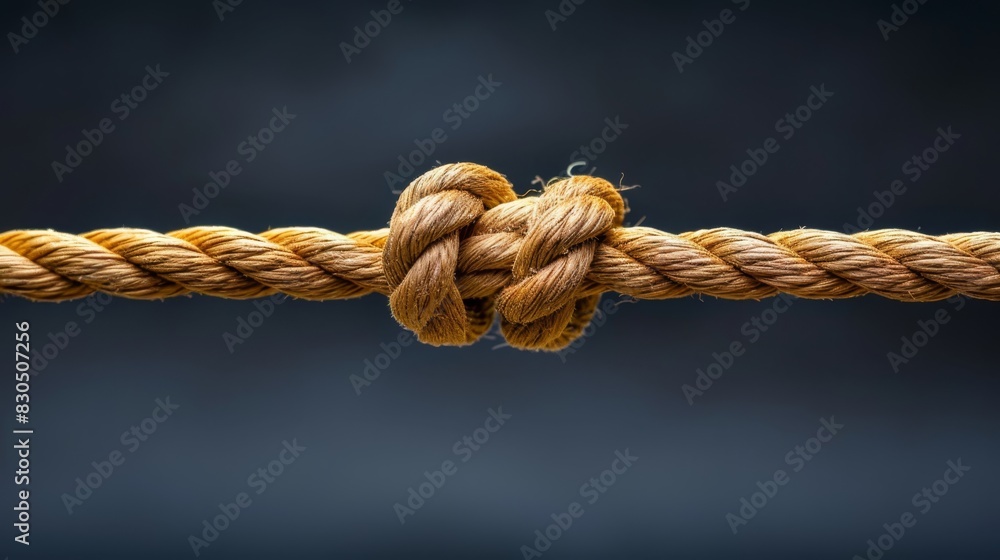 A close-up of a rope with two knots at its ends A close-up of a rope with two knots at its ends