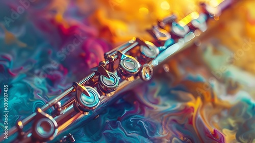 Closeup of two flutes on colorful © Michael