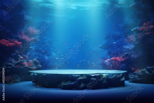 Underwater background aquarium nature ocean. photo