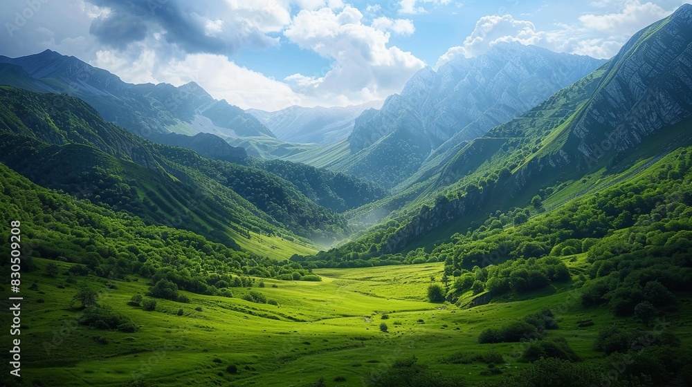 Alpine Summer Vista: Mountains, Clouds, and Nature's Serenity Alpine Summer Vista: Mountains, Clouds, and Nature's Serenity